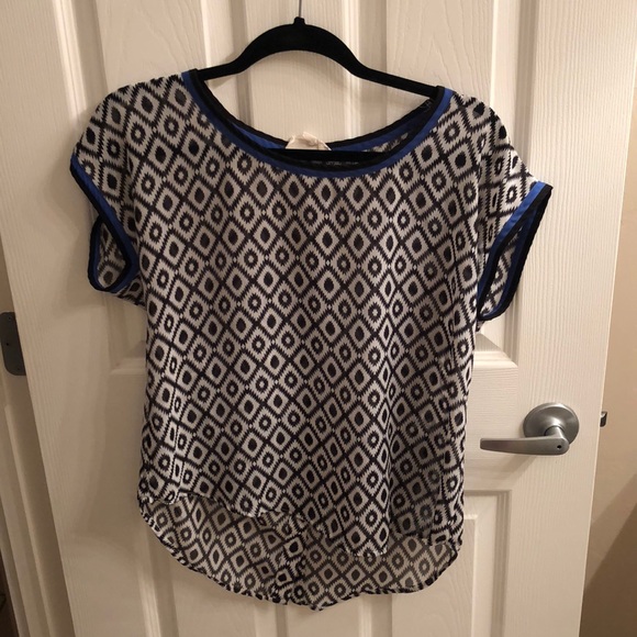 Tops - Black white and blue shirt